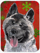 Akita Red Snowflakes Holiday Christmas Glass Cutting Boards – Durable, Decorative Kitchen Art Large Size SC9482LCB