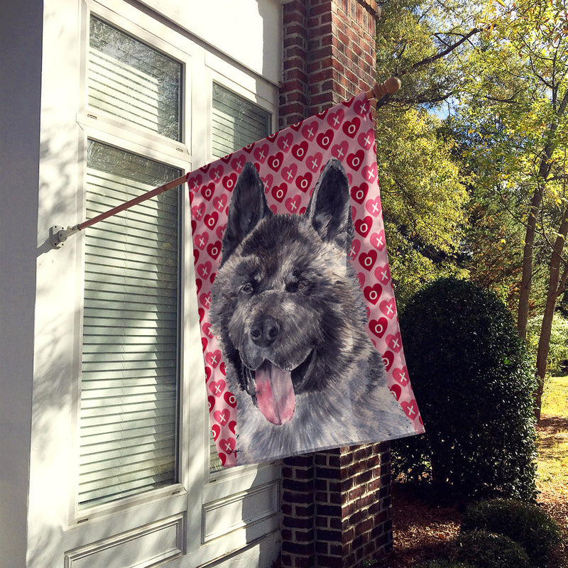 Akita Hearts Love and Valentine's Day Flag Canvas House Size SC9484CHF