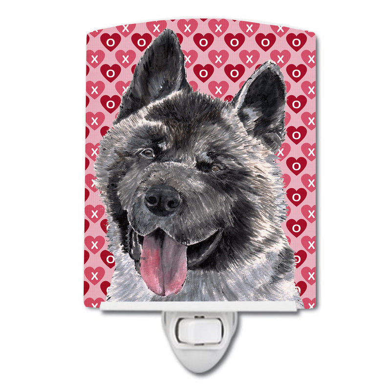 Akita Hearts Love and Valentine's Day Ceramic Night Light SC9484CNL