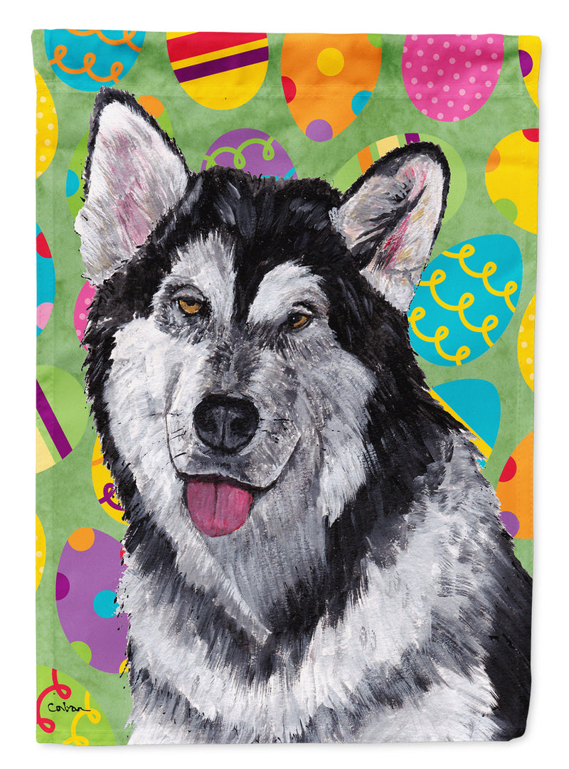 Alaskan Malamute Easter Eggtravaganza Flag Garden Size SC9489GF