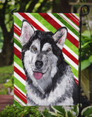 Alaskan Malamute Candy Cane Holiday Christmas Garden Flag – Decorative Outdoor Yard Flag SC9490GF