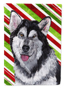 Alaskan Malamute Candy Cane Holiday Christmas Garden Flag – Decorative Outdoor Yard Flag SC9490GF