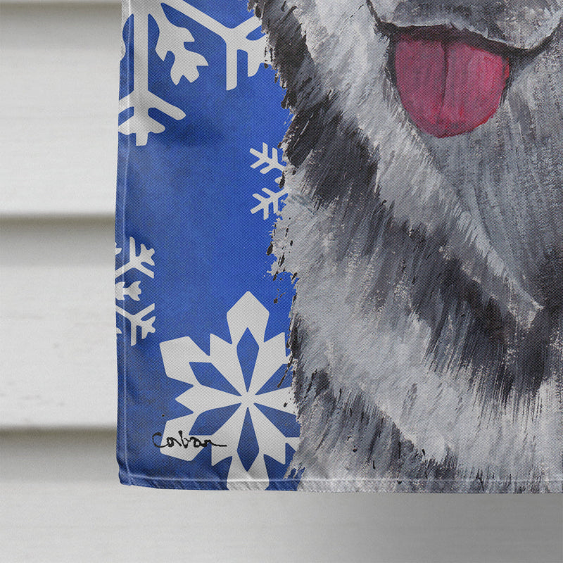 Alaskan Malamute Winter Snowflakes Holiday Flag Canvas House Size SC9491CHF