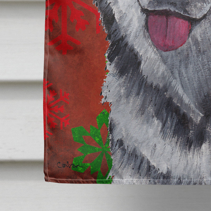 Alaskan Malamute Red Snowflakes Holiday Christmas  Flag Canvas House Size SC9492CHF