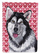 Alaskan Malamute Hearts Love and Valentine's Day Garden Flag – Decorative Outdoor Yard Flag SC9494GF
