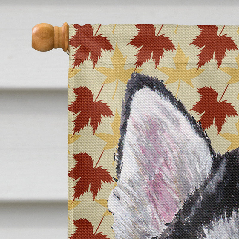 Alaskan Malamute Fall Leaves Flag Canvas House Size SC9495CHF
