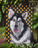 Alaskan Malamute Candy Corn Halloween Garden Flag - Outdoor Decorative Yard Flag SC9496GF