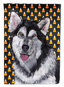 Alaskan Malamute Candy Corn Halloween Garden Flag - Outdoor Decorative Yard Flag SC9496GF