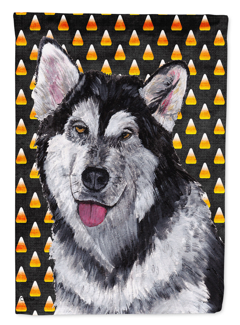 Alaskan Malamute Candy Corn Halloween Garden Flag - Outdoor Decorative Yard Flag SC9496GF