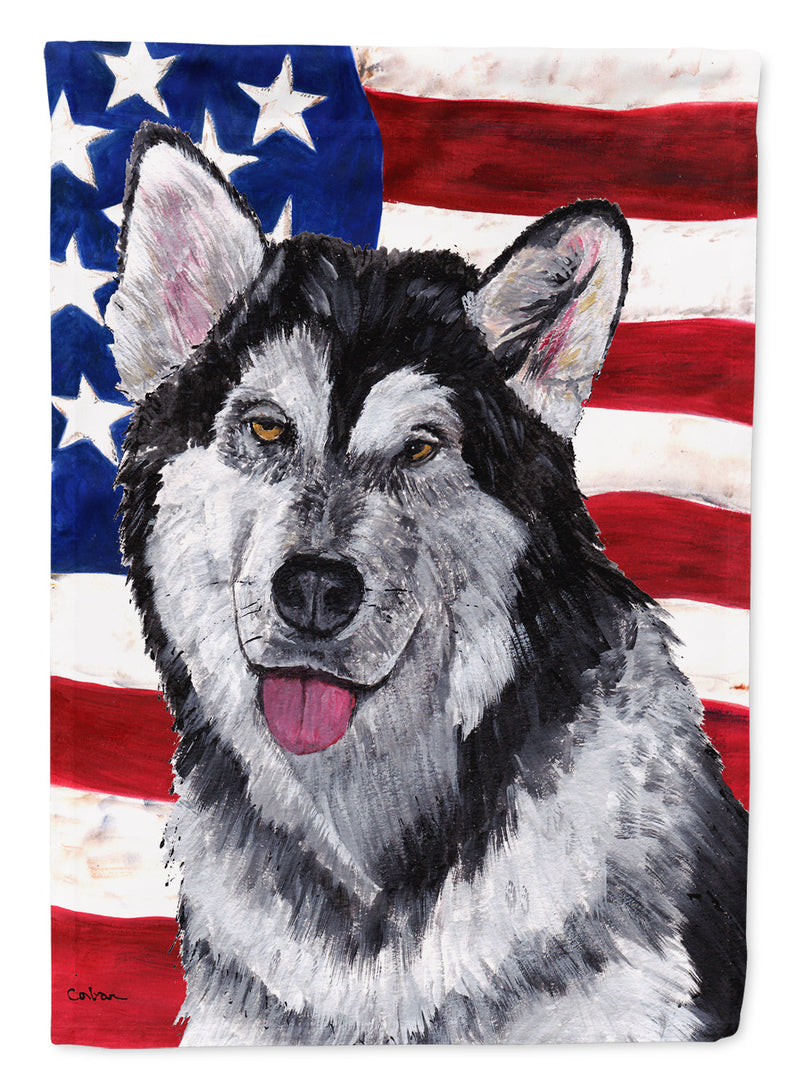 Alaskan Malamute USA Patriotic American Flag Garden Flag – Decorative Outdoor Yard Flag SC9497GF