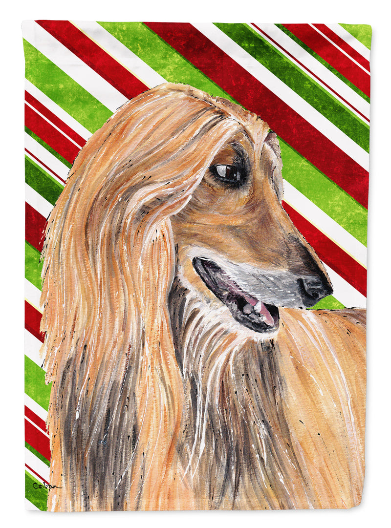 Afghan Hound Candy Cane Holiday Christmas Flag Canvas House Size SC9498CHF