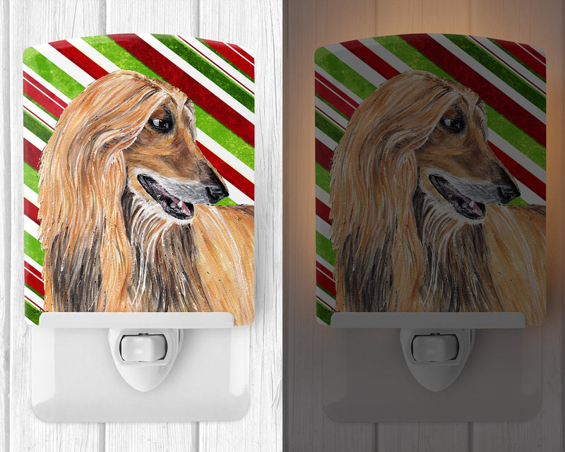 Afghan Hound Candy Cane Holiday Christmas Ceramic Night Light SC9498CNL