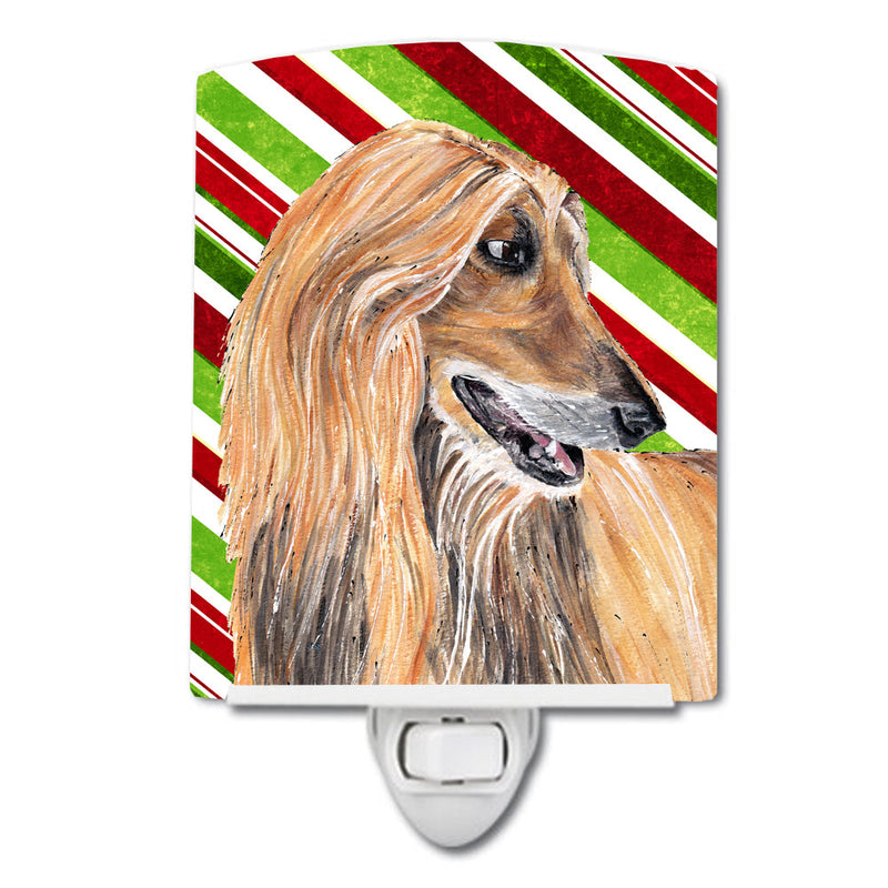 Afghan Hound Candy Cane Holiday Christmas Ceramic Night Light SC9498CNL