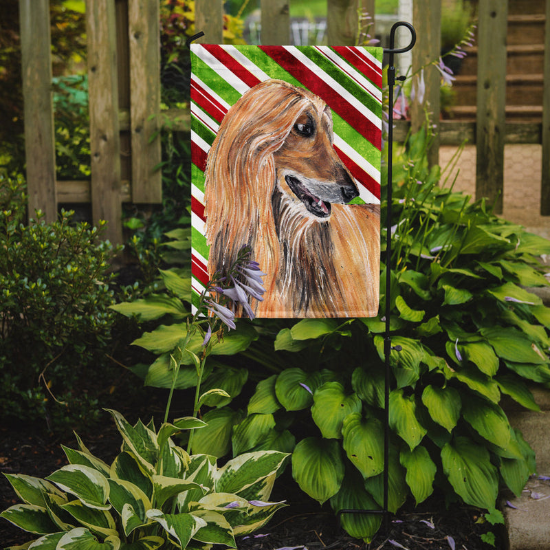 Afghan Hound Candy Cane Holiday Christmas Flag Garden Size SC9498GF