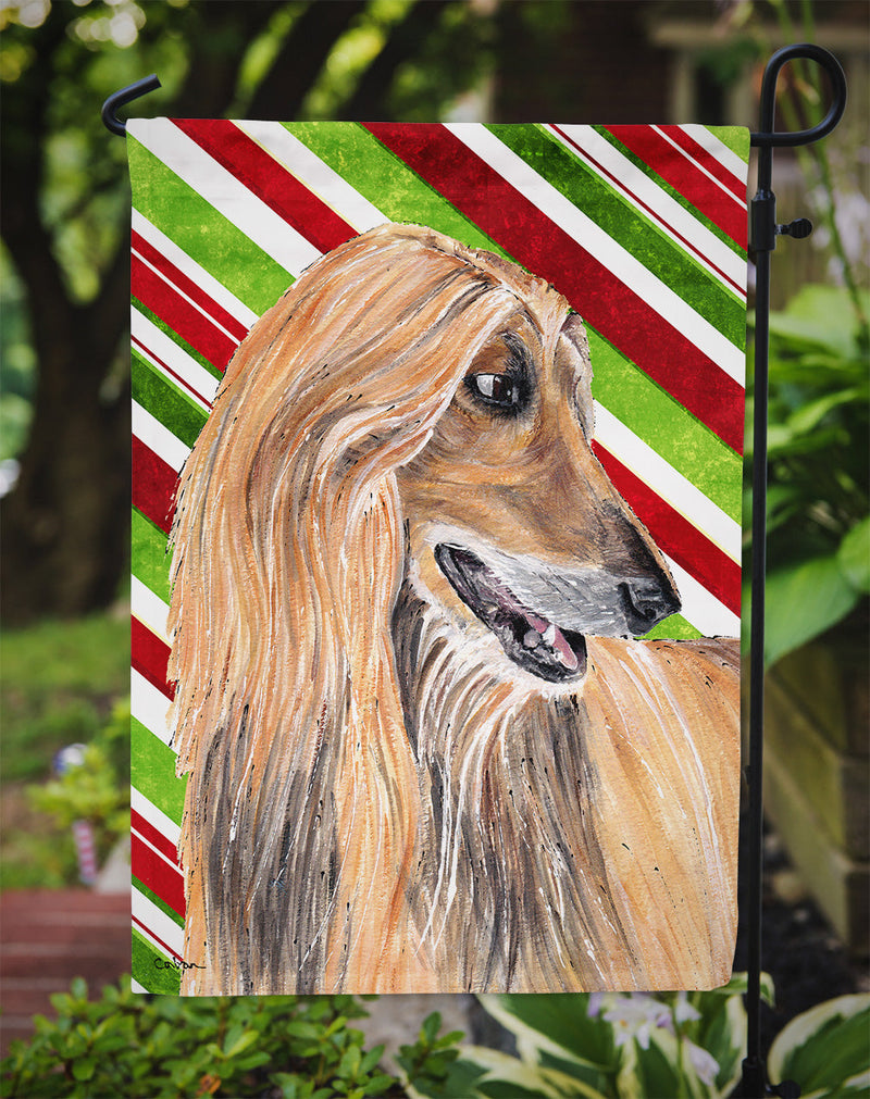 Afghan Hound Candy Cane Holiday Christmas Flag Garden Size SC9498GF