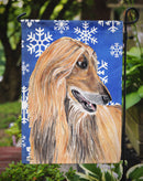 Afghan Hound Winter Snowflakes Holiday Garden Flag - Outdoor Decorative Yard Flag SC9499GF