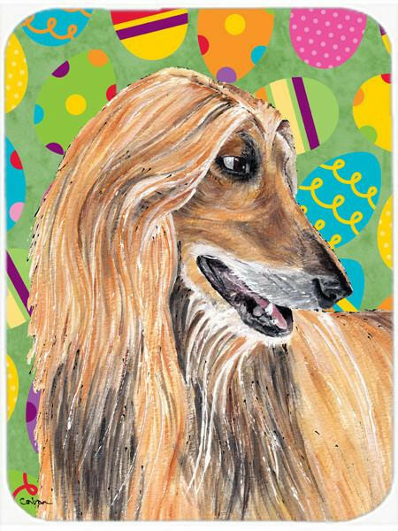 Afghan Hound Easter Eggtravaganza Glass Cutting Board Large Size SC9500LCB