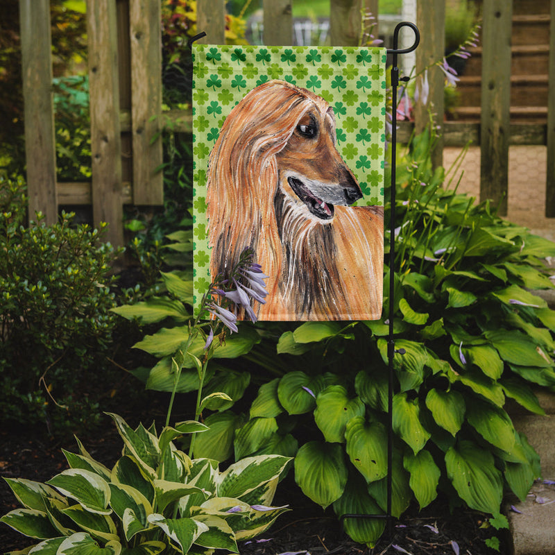 Afghan Hound St. Patrick's Day Shamrock Garden Flag - Outdoor Decorative Yard Flag SC9502GF
