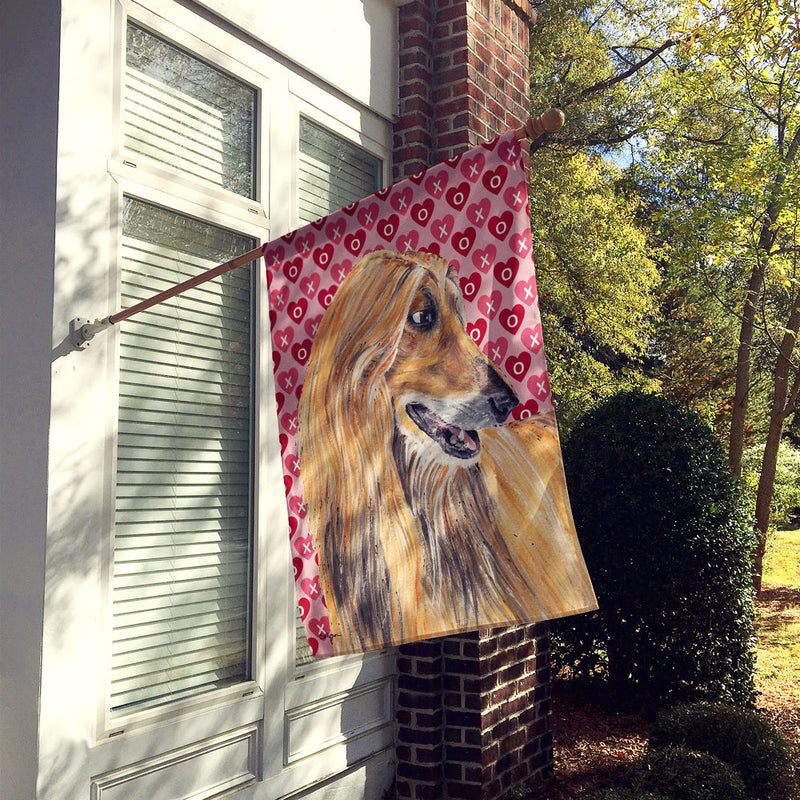 Afghan Hound Hearts Love and Valentine's Day Flag Canvas House Size SC9503CHF