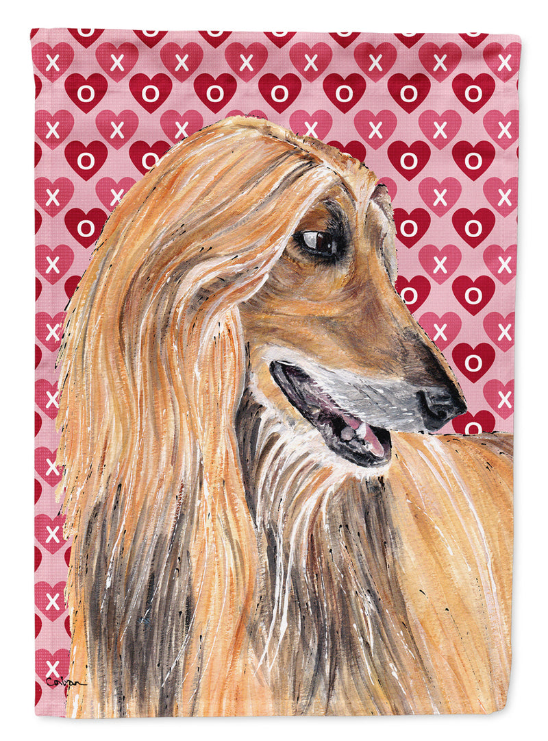 Afghan Hound Hearts Love and Valentine's Day Flag Canvas House Size SC9503CHF