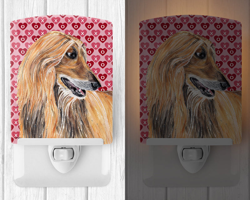 Afghan Hound Hearts Love and Valentine's Day Ceramic Night Light SC9503CNL