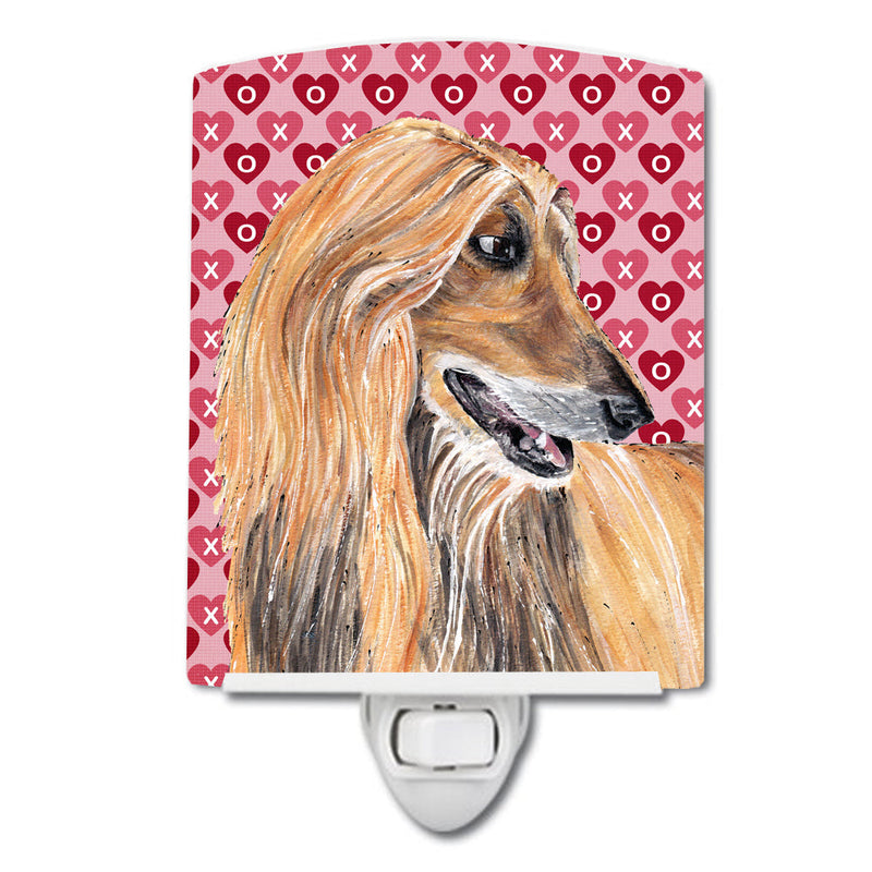 Afghan Hound Hearts Love and Valentine's Day Ceramic Night Light SC9503CNL