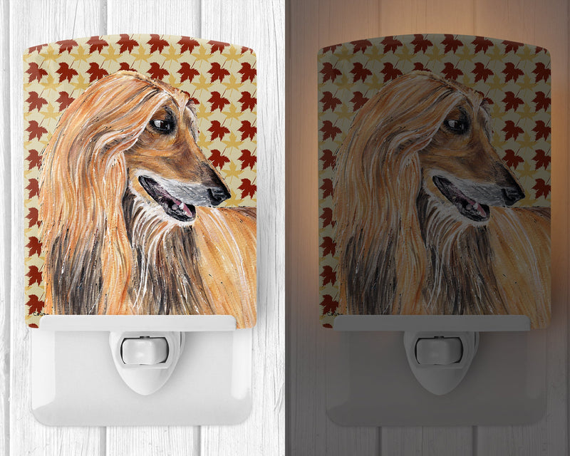 Afghan Hound Fall Leaves Ceramic Night Light SC9504CNL