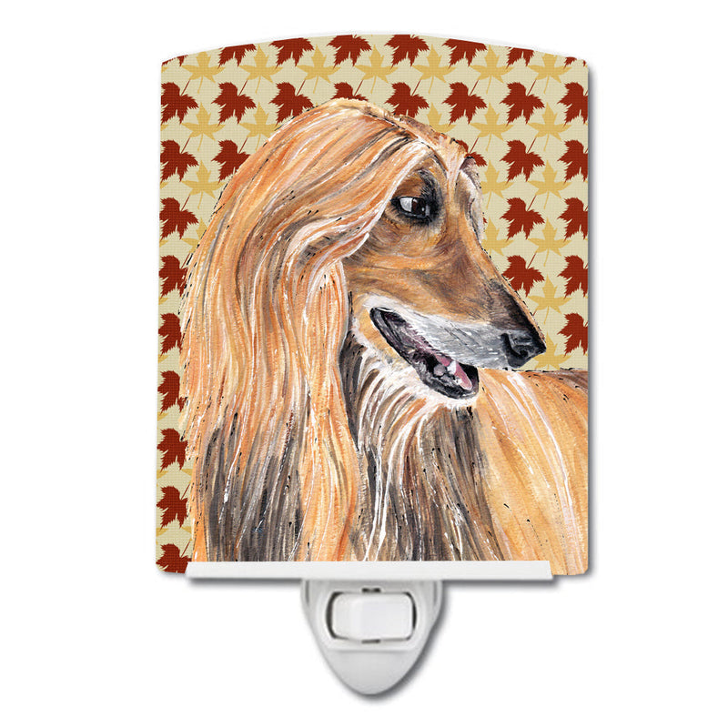 Afghan Hound Fall Leaves Ceramic Night Light SC9504CNL