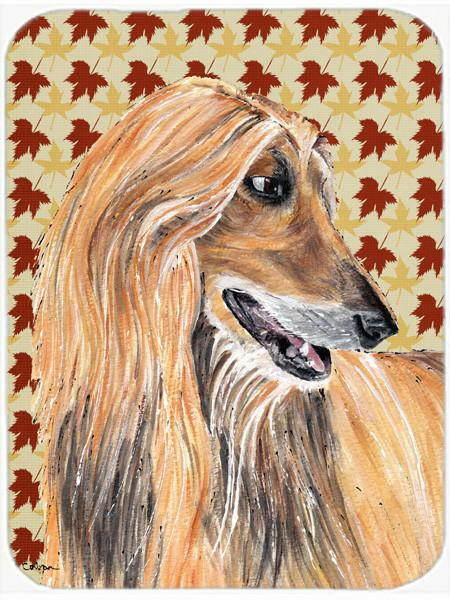 Afghan Hound Fall Leaves Glass Cutting Board Large Size SC9504LCB