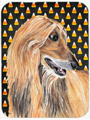 Afghan Hound Candy Corn Halloween Glass Cutting Boards – Durable, Decorative Kitchen Art Large Size SC9505LCB