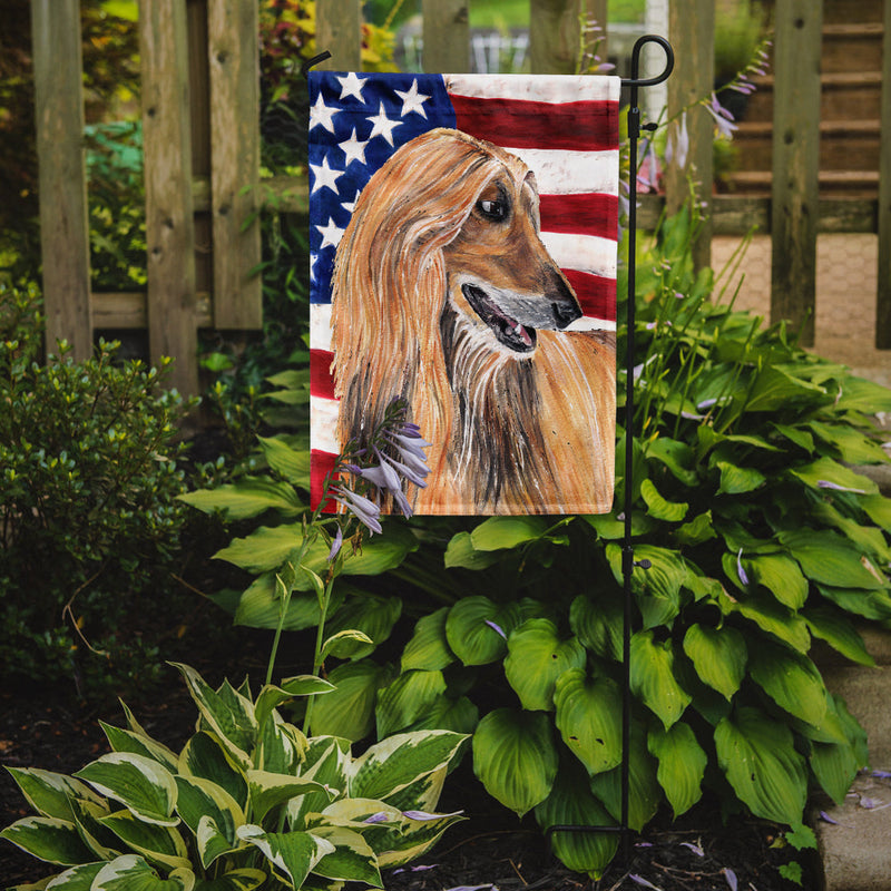 Afghan Hound USA Patriotic American Flag Flag Garden Size SC9506GF