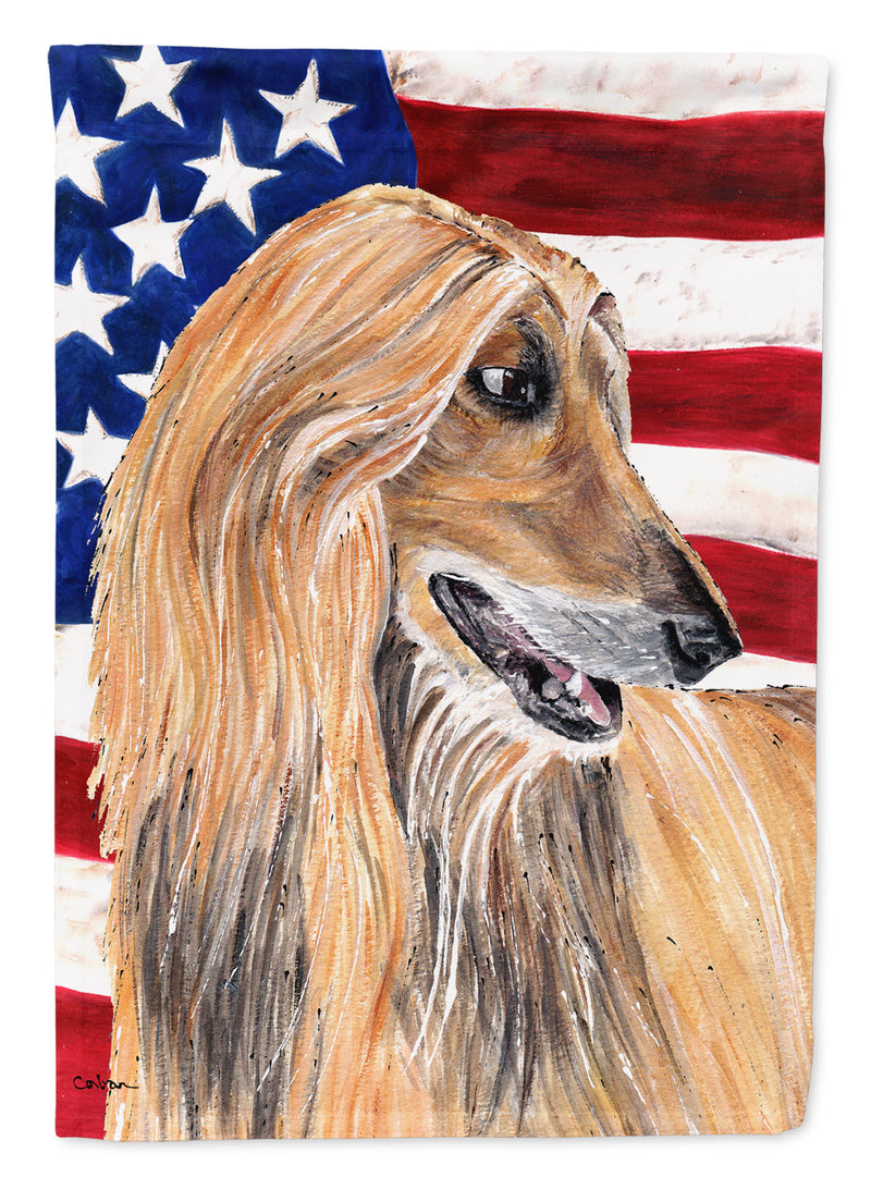 Afghan Hound USA Patriotic American Flag Flag Garden Size SC9506GF