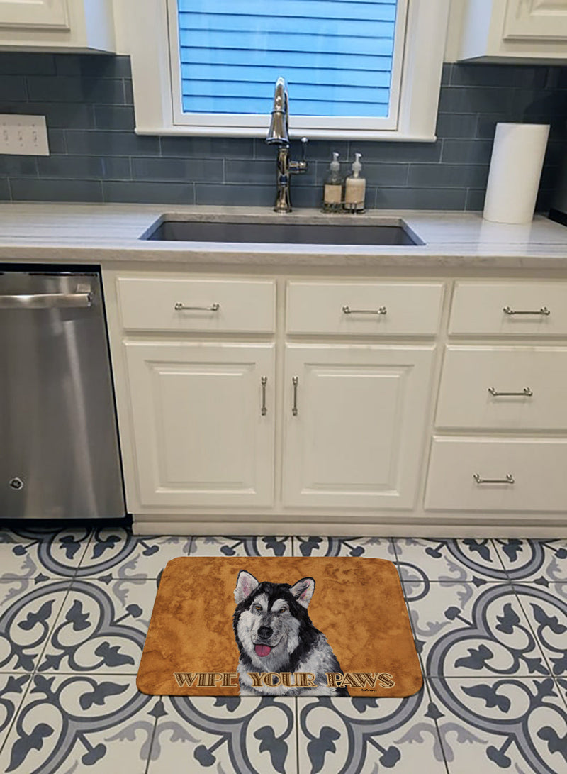 Alaskan Malamute Wipe your Paws Machine Washable Memory Foam Mat SC9507RUG