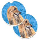 Blue Afghan Hound Car Coasters – Set of 2 - Absorbent Stone with Fun & Functional Artwork SC9509BUCARC