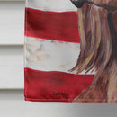 Irish Setter with American Flag House Flag 28x40 Porch Sleeve Pole Decorative Outside Yard Banner Artwork Wall Hanging, Polyester
