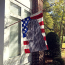 Black Cocker Spaniel with American Flag House Flag 28x40 Porch Sleeve Pole Decorative Outside Yard Banner Artwork Wall Hanging, Polyester