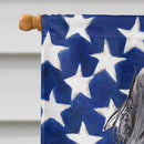 Black Cocker Spaniel with American Flag House Flag 28x40 Porch Sleeve Pole Decorative Outside Yard Banner Artwork Wall Hanging, Polyester