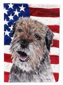 Border Terrier Mix USA American Flag Garden Flag – Decorative Outdoor Yard Flag