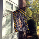 Black and Tan Coonhound  Candy Corn Halloween House Flag 28x40 Porch Sleeve Pole Decorative Outside Yard Banner Artwork Wall Hanging, Polyester