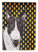 Bull Terrier Candy Corn Halloween House Flag 28x40 Porch Sleeve Pole Decorative Outside Yard Banner Artwork Wall Hanging, Polyester