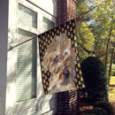 Golden Doodle Candy Corn Halloween House Flag 28x40 Porch Sleeve Pole Decorative Outside Yard Banner Artwork Wall Hanging, Polyester