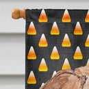 English Foxhound Candy Corn Halloween House Flag 28x40 Porch Sleeve Pole Decorative Outside Yard Banner Artwork Wall Hanging, Polyester