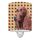 Irish Setter Fall Leaves Ceramic Night Light Compact, UL-Certified, Ideal for Bedroom, Bathroom, Nursery, Hallway, Kitchen, 6x4x3, Multicolor