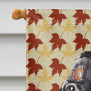 Black and Tan Coonhound Fall Leaves House Flag 28x40 Porch Sleeve Pole Decorative Outside Yard Banner Artwork Wall Hanging, Polyester