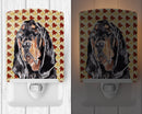 Black and Tan Coonhound Fall Leaves Ceramic Night Light Compact, UL-Certified, Ideal for Bedroom, Bathroom, Nursery, Hallway, Kitchen, 6x4x3, Multicolor