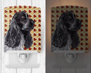Black Cocker Spaniel Fall Leaves Ceramic Night Light Compact, UL-Certified, Ideal for Bedroom, Bathroom, Nursery, Hallway, Kitchen, 6x4x3, Multicolor