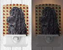 Black Cocker Spaniel Fall Leaves Ceramic Night Light Compact, UL-Certified, Ideal for Bedroom, Bathroom, Nursery, Hallway, Kitchen, 6x4x3, Multicolor