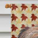 Brussels Griffon Fall Leaves House Flag 28x40 Porch Sleeve Pole Decorative Outside Yard Banner Artwork Wall Hanging, Polyester