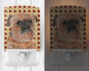 Brussels Griffon Fall Leaves Ceramic Night Light Compact, UL-Certified, Ideal for Bedroom, Bathroom, Nursery, Hallway, Kitchen, 6x4x3, Multicolor