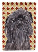 Brussels Griffon Fall Leaves House Flag 28x40 Porch Sleeve Pole Decorative Outside Yard Banner Artwork Wall Hanging, Polyester